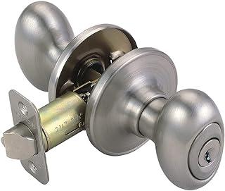 Design House 750505 Egg 2-Way Adjustable Door Knob, Satin Nickel, Keyed Entry