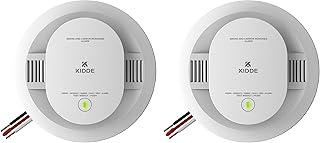 Kidde Hardwired Smoke & Carbon Monoxide Detector, AA Battery Backup, Voice Alerts, Interconnectable, LED Warning Light Indicators, 2 Pack