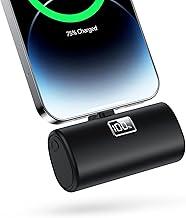 JEJILL Portable Charger for iPhone, 20W PD Fast Charging - 6000mAh Small Power Bank with LCD Display, Mini Cute Portable Battery Phone Charger for iPhone 14/14 Pro Max/13/12/XR/8/7/6 - Black