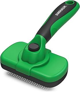 Swihauk Self Cleaning Slicker Brush for Dogs & Cats, Skin Friendly Grooming Cat Brush, Dog Brush for Shedding, Deshedding Brush, Hair Brush Puppy Brush for Haired Dogs, Pet Supplies Accessories, Green