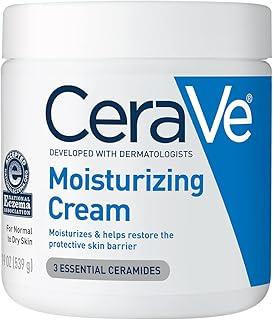 CeraVe Moisturizing Cream | Body and Face Moisturizer for Dry Skin | Body Cream with Hyaluronic Acid and Ceramides | Daily Moisturizer | Oil-Free | Fragrance Free | Non-Comedogenic | 19 Ounce