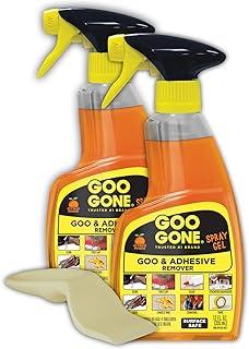 Goo Gone Adhesive Remover Spray Gel - 2 Pack and Sticker Lifter - Removes Chewing Gum Grease Tar Stickers Labels Tape Residue Oil Blood Lipstick Mascara