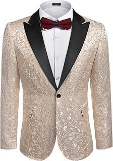 COOFANDY Mens Floral Blazer Suit Jacket Dinner Party Prom Wedding Stylish Tuxedo